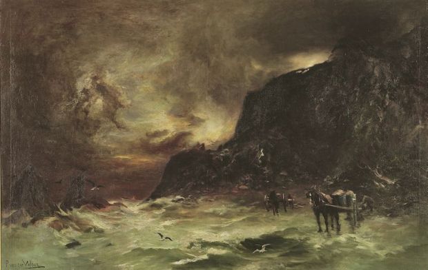 Storm at Wellington Heads by Petrus van der Velden