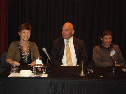 DPA President Wendy Neilsen (left) with Associate Education minister Rodney Hide, and DPA National Executive Committee member, Matt Frost