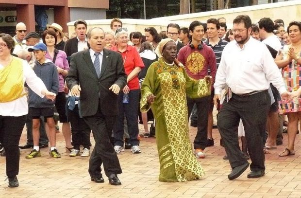 Hannukah dances in Civic Square