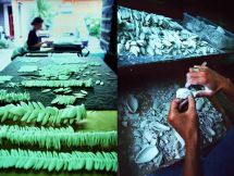 A women working with glass