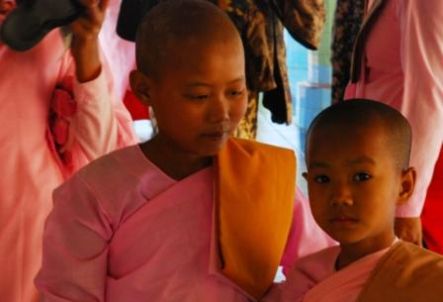 Female novices in Myanmar.